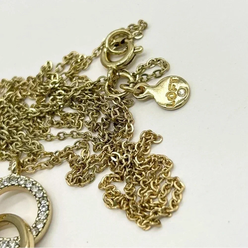 LOFT Gold Jeweled Rings Pendant Necklace